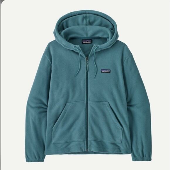 Patagonia Micro D Fleece Full Zip Hoodie Women’s Sz Medium Wetland Blue - Picture 1 of 11
